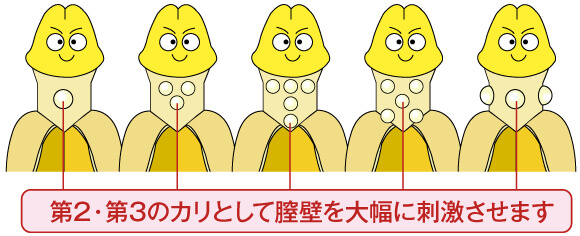 第2・第3のカリとして膣壁を大幅に刺激させます